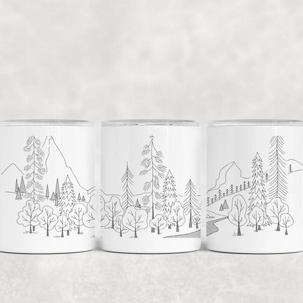 12 Oz Forest Insulated Stainless Steel Camp Mug With Lid, Personalized Gift, Nature Mug